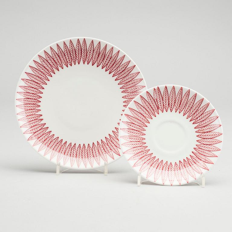 STIG LINDBERG, servis 15 dlr "Salix", Gustavsberg porslin, 1900-talets mitt.