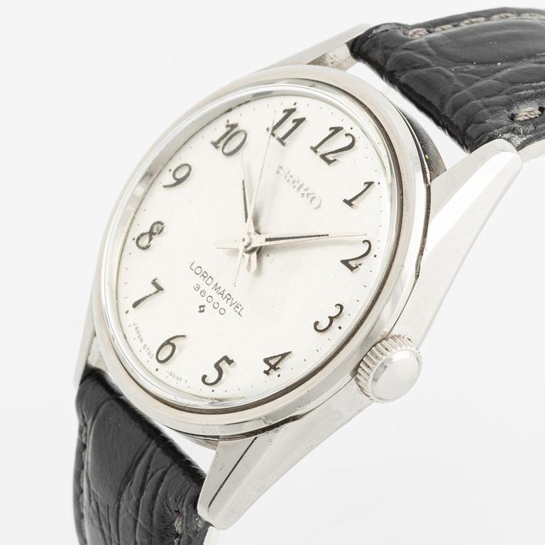 Seiko, Lord Marvel, 36000, "Linen Dial", "High-Beat Collection", armbandsur, 35,5 mm.