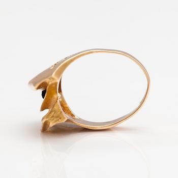 Björn Weckström, "Tourmaline river", a 14K gold and tourmaline ring. Lapponia 1972.