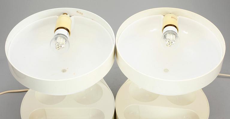 JOE COLOMBO, bordslampor, ett par,  "KD-29", 1960/70-tal.