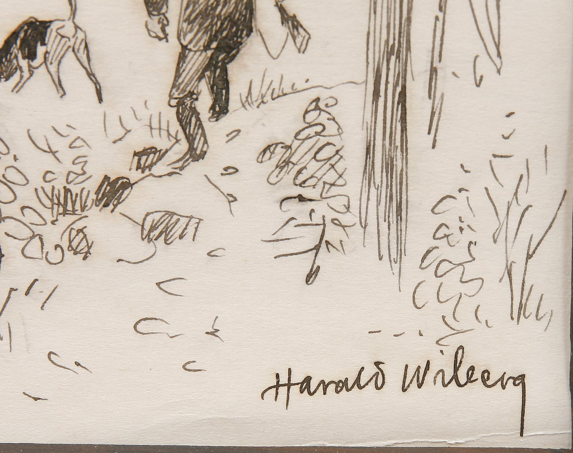 WIBERG, HARALD, 2 st, tuschteckningar.