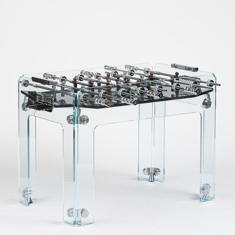 Adriano Design, foosball table, "Cristallino Classic", Teckell, Italy.