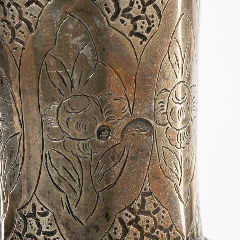 An Ottoman Empire silver pot, circa 1900.