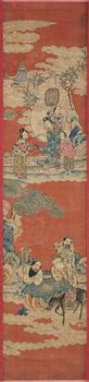 A set of four kesi panels depicting Xiwangmu and the daoist Immortals, late Qing dynasty.