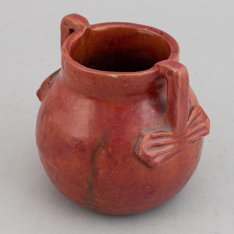 Ragnhild Godenius, two Two Art Nouveau glazed ceramic vases, one signed and dated 191? and 1914.