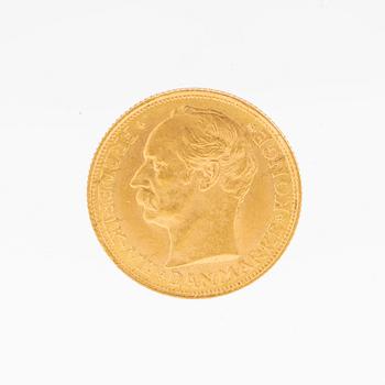 Gold coin 20kr Frederik VIII, Denmark 1908.