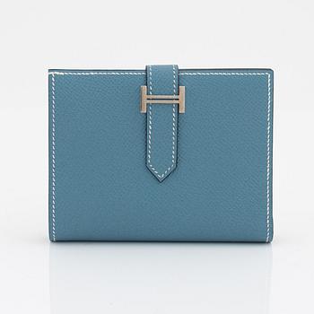 Hermès, a blue veau epsom 'Bearn portefeuille compact' wallet, 2003.