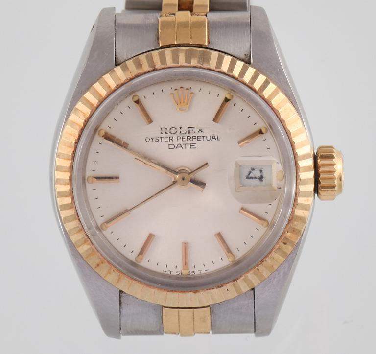 ARMBANDSUR, dam, Rolex, Oyster Perpetual, Datejust,  automatisk, 18K guld samt stål, 1980-tal.