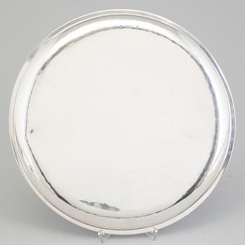 EVALD NIELSEN, bricka, silver, Danmark 1938.