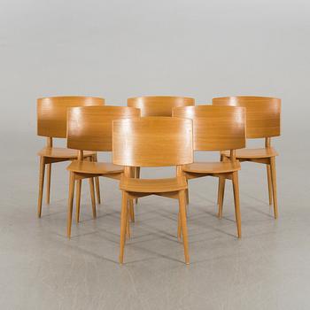 JONAS LINDVALL, a set of six chairs  "Oak", Skandiform, 2000's.