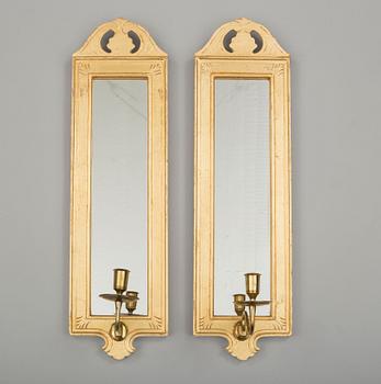 A pair of 'Regnaholm' mirror wall sconse from IKEA, 1990's.