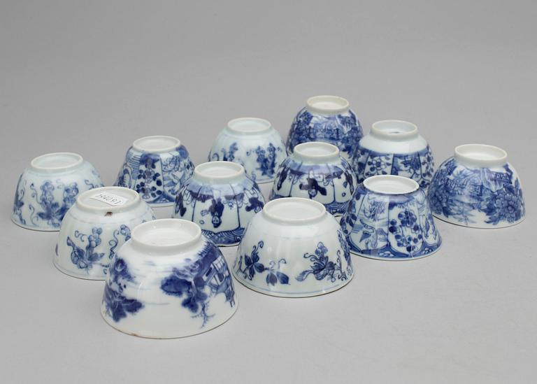FAT samt KOPPAR, 12 st, porslin, Kina 1800 samt 1900-tal.