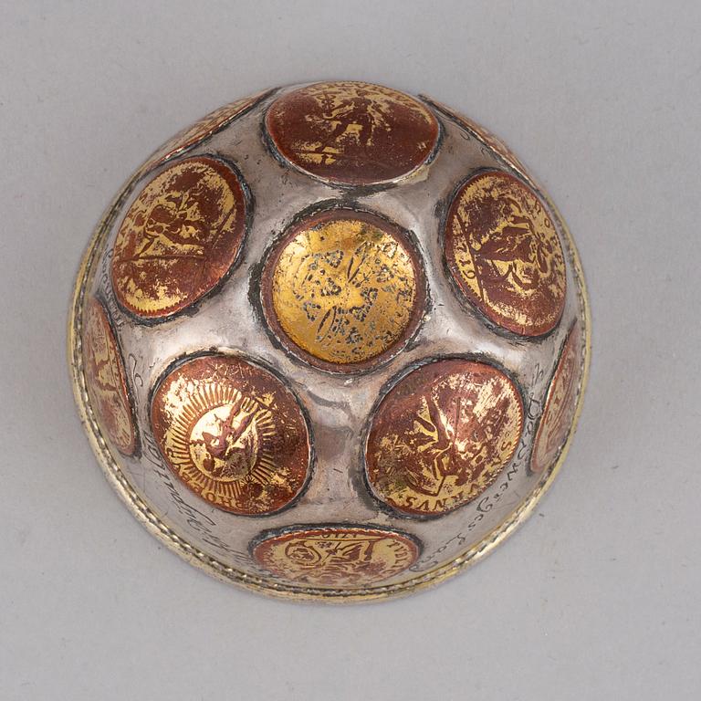 A Swedish 18th century parcel-gilt thumbler, unmarked.
