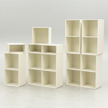 Peter J Lassen, shelving system, 8 pieces, 'Montana', Denmark and Nils Strinning, a 'String' module.