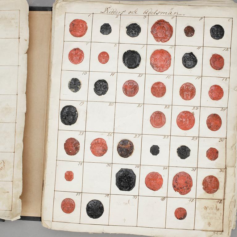 SAMLING ADLIGA, FRIHERRLIGA- OCH GREVLIGA SVENSKA LACKSIGIL, 1800-tal.