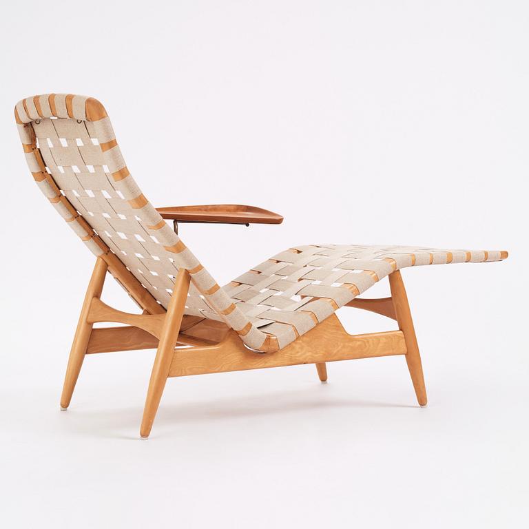 Arne Vodder, a lounge chair with side table, Bovirke, Denmark 1950s.