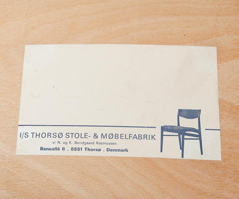 STOLAR, 10 st, I/S Thorsø Stole- och Møbelfabrik, Danmark, 1900-talets andra hälft.