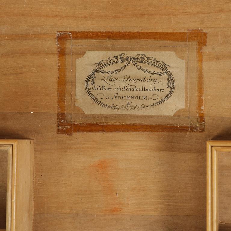 A late Gustavian mahogany parquetry table by L. Qvarnberg '(master in Stockholm 1801-1813).