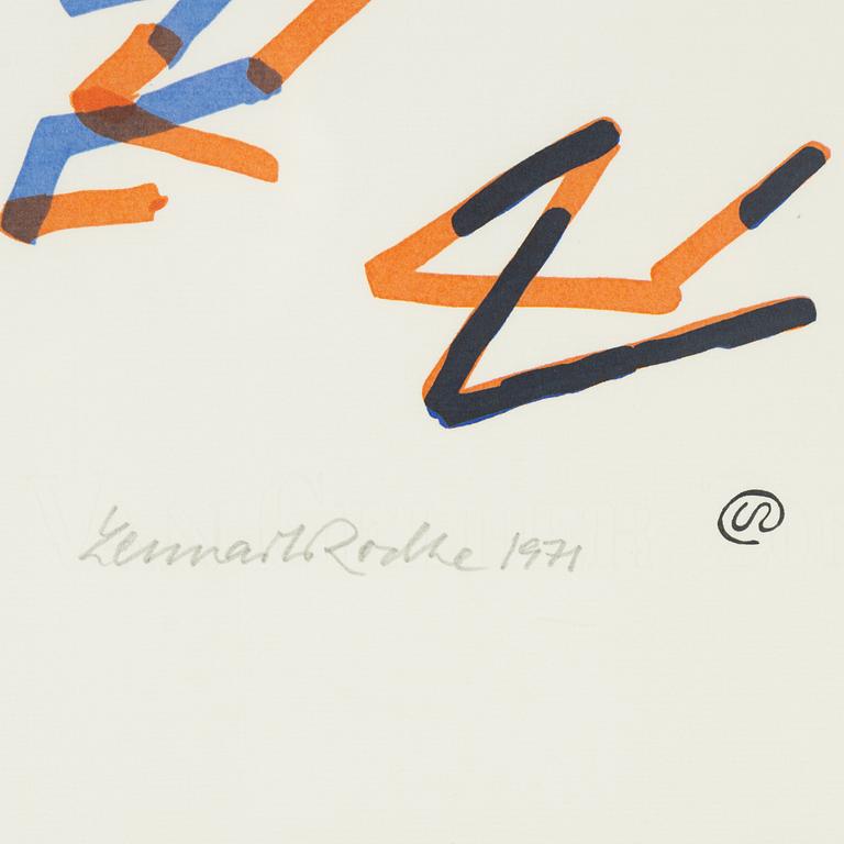 Lennart Rodhe, färgserigrafi, 1971, signerad 13/75.