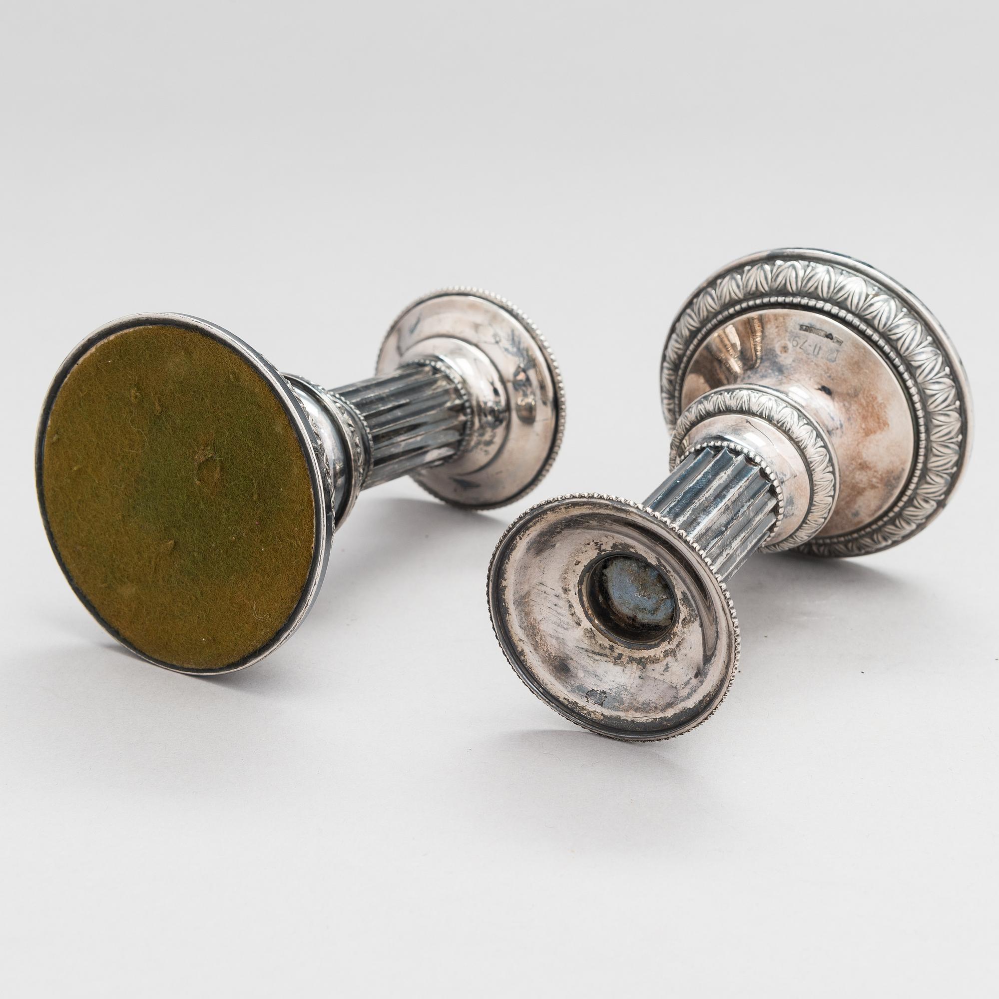 A pair of silver candlesticks, Kultateollisuus, Turku 1976.