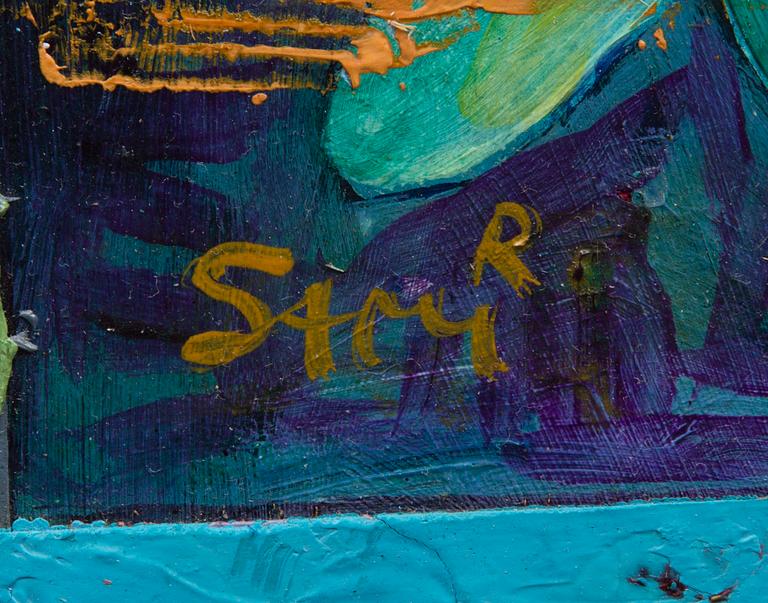 SAMI RINNE, öljy ja mehiläisvaha levylle , signeerattu ja a tergo päivätty -10.