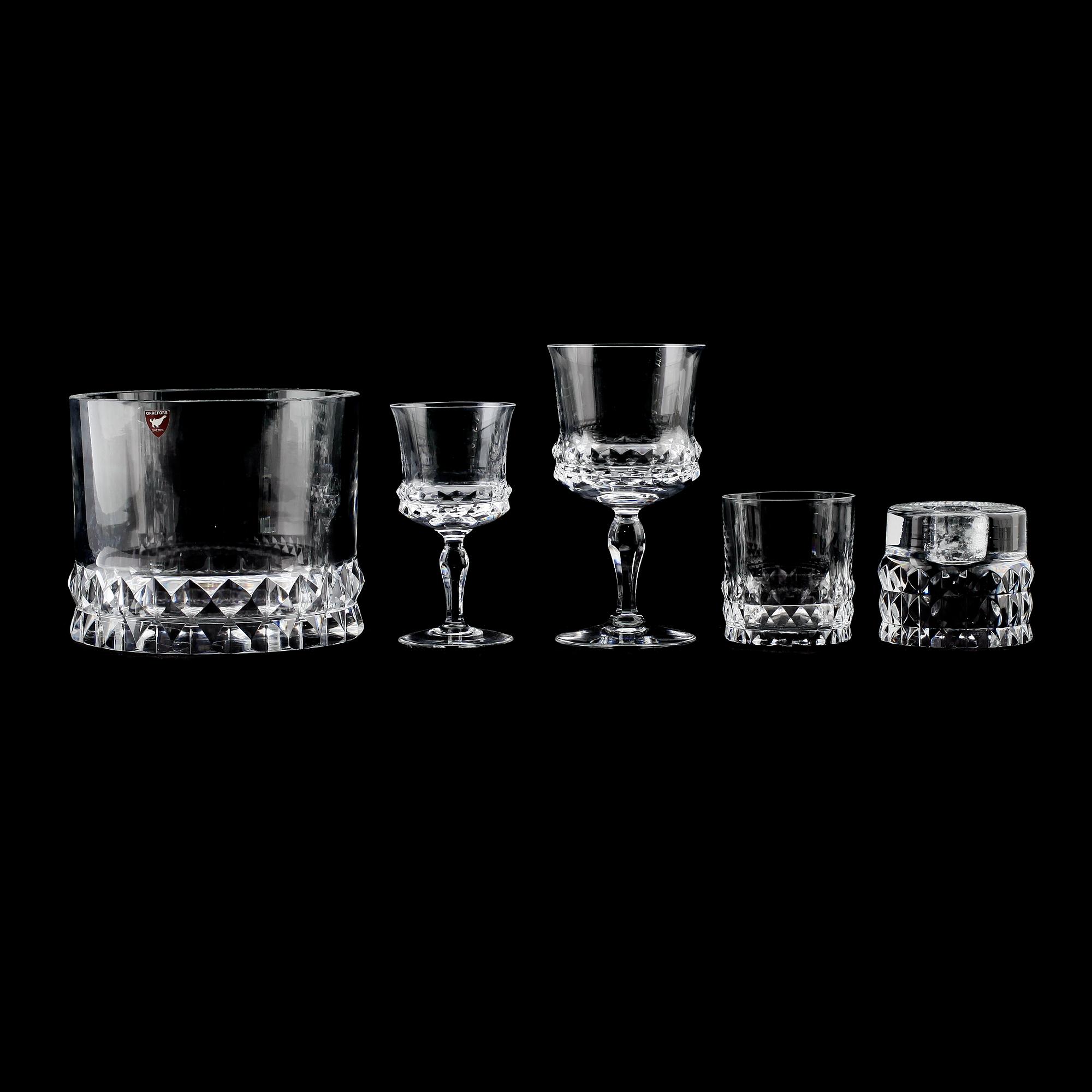 SERVISGLAS, 39 delar, "Silvia", Ingeborg Lundin, Orrefors.