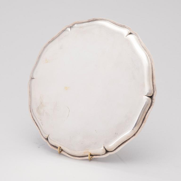 A 20th century German Silver Tray, marks of Wilhelm Binder, Schwäbisch Gmünd.