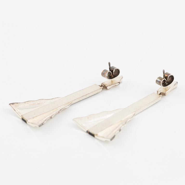Lapponia, earrings, silver and wood. 1986.