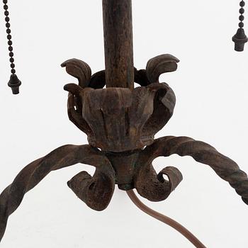 A wrought iron table light, 1920's.