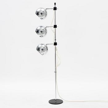 A chromed floor lamp, later part of the 20th century.