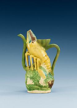 1465. A bisquit crayfish wine ewer, Ming dynasty, Wanli (1573-1613).
