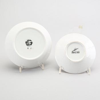 A st of three Piero Fornasetti porcelain plates.