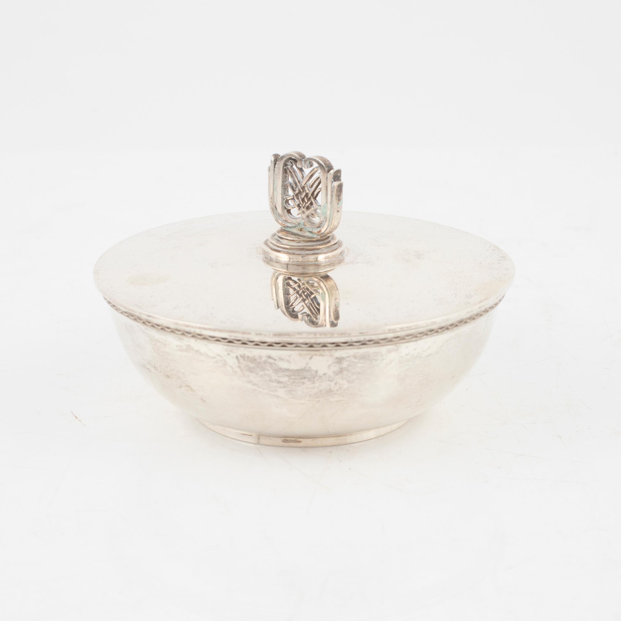 Atelier Borgila, ask med lock, sterlingsilver, Stockholm 1945.