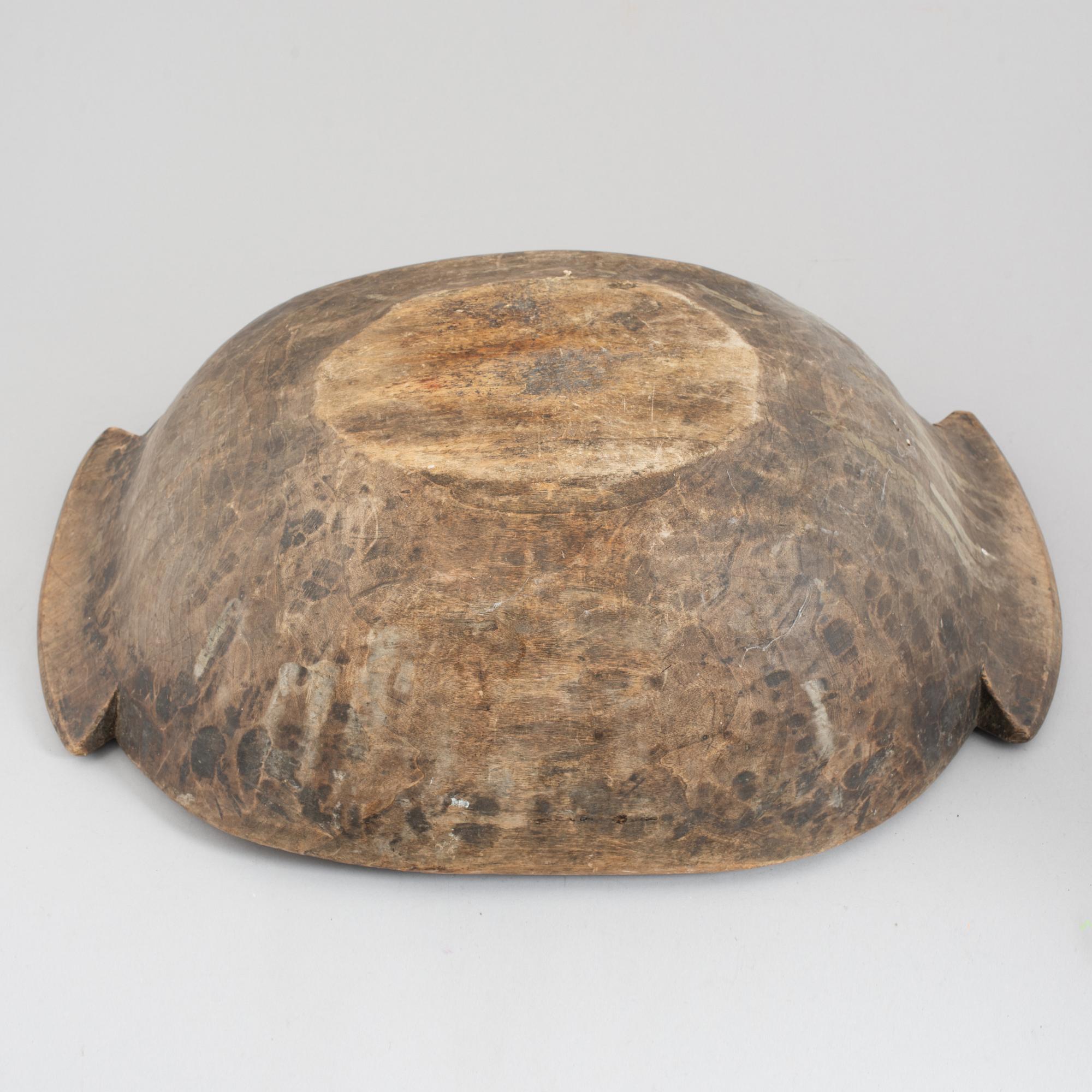 A large wooden bowl, Sweden, 19th century.