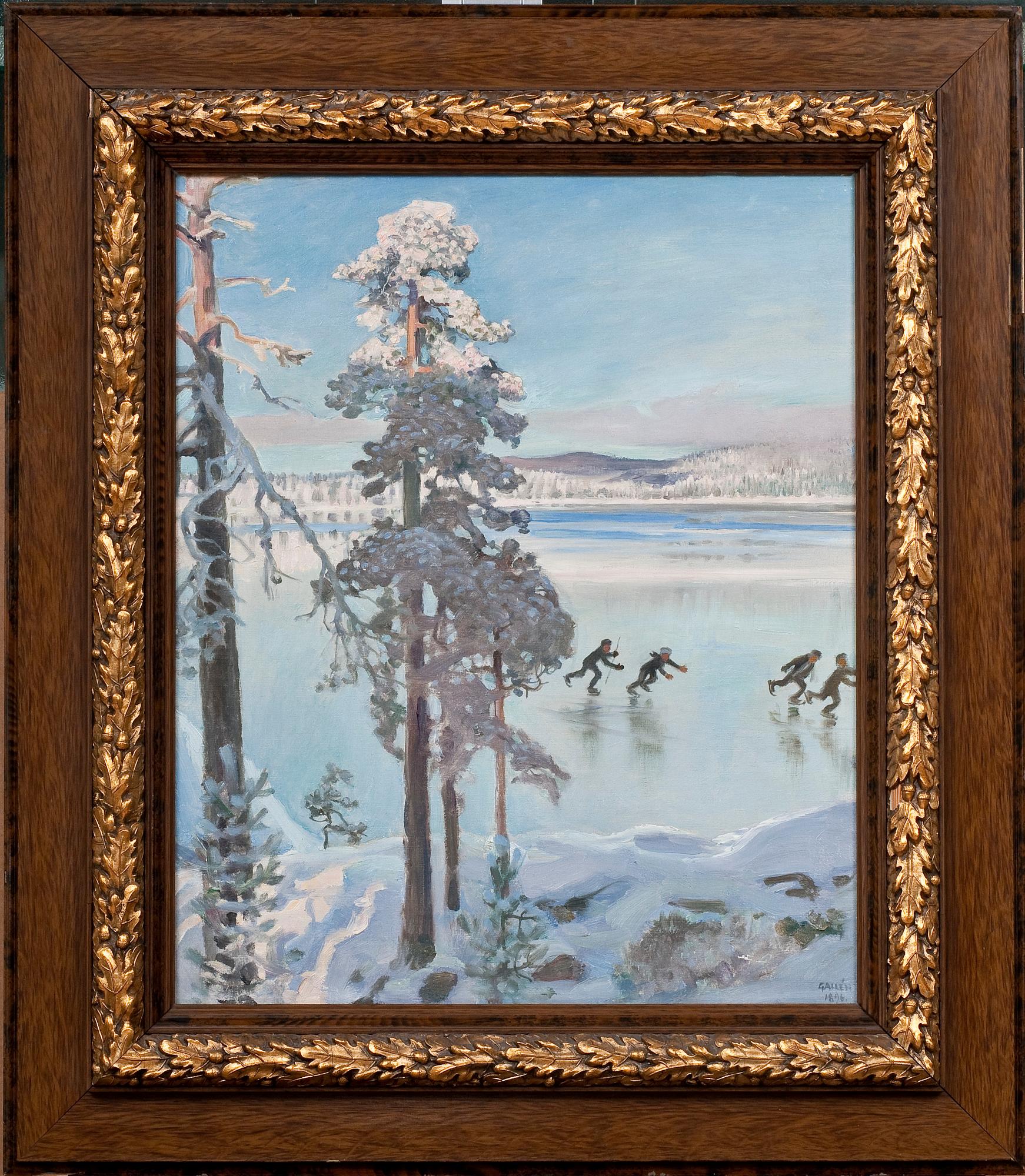 Akseli Gallen-Kallela, "SKRIDSKOÅKARE VID KALELAS STRAND".