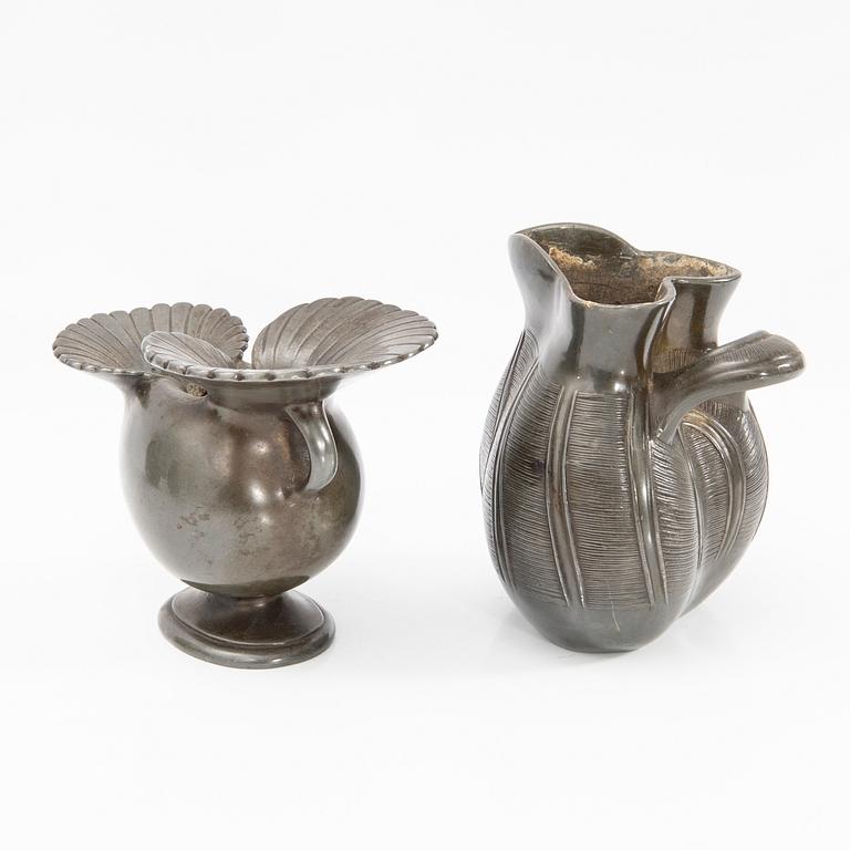 Just Andersen, vases, 4 pcs, Denmark, first half of the 20th century.