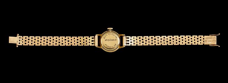 ARMBANDSUR, 18 k guld, Alpina. Total vikt inklusive ur 27,8 g.