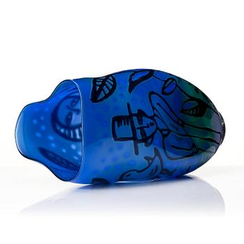 Ulrica Hydman-Vallien, a glass vase, Kosta Boda, Sweden, edition 1/10.
