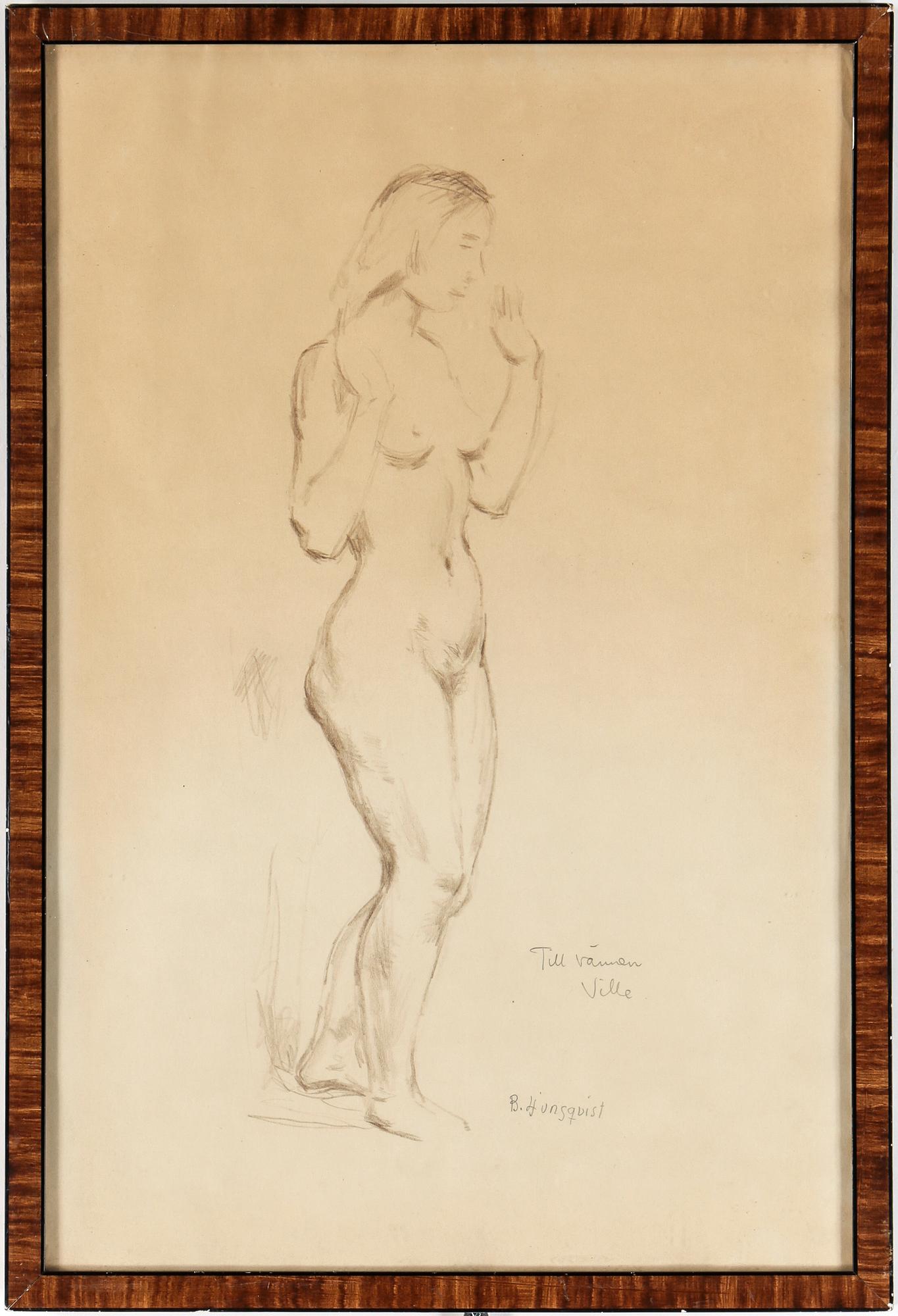 BIRGER LJUNGQUIST, troligen kolteckning, signerad.