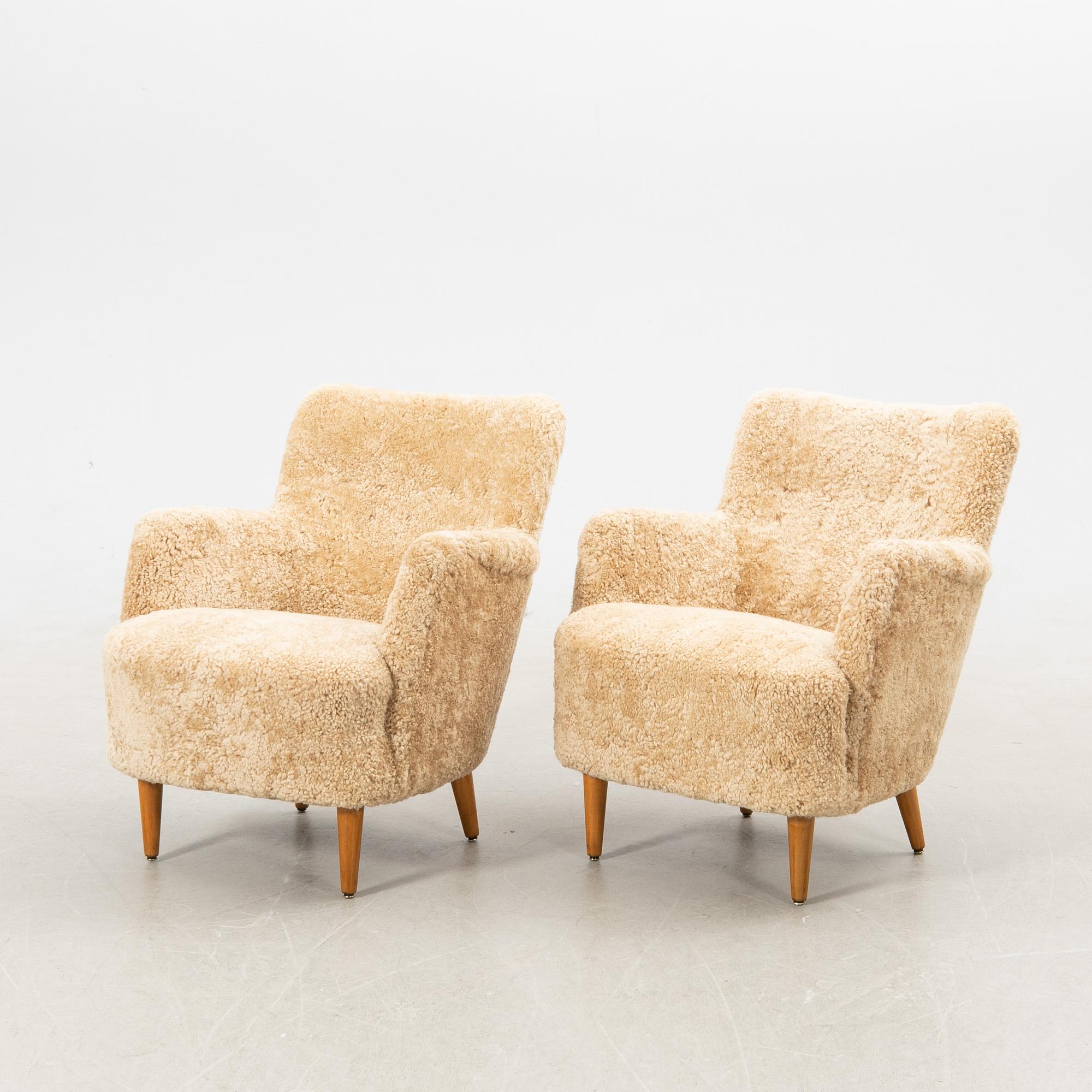 Armchairs, a pair, Swedish Modern, 1940s.