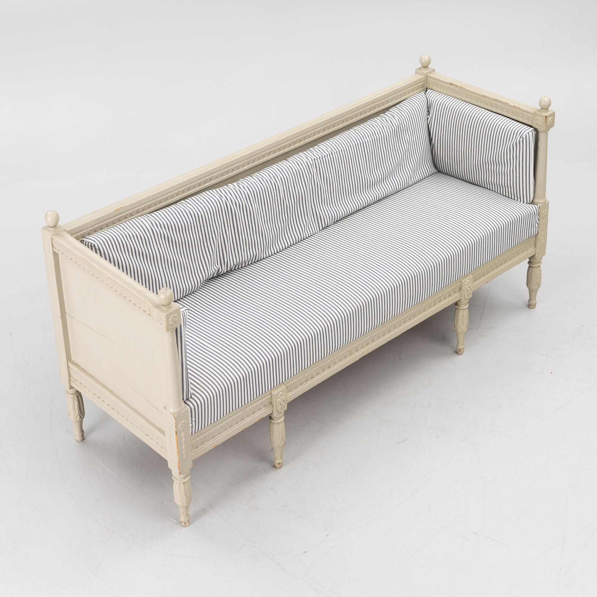 A late Gustavian sofa, Sweden, beginning of the 19th century.