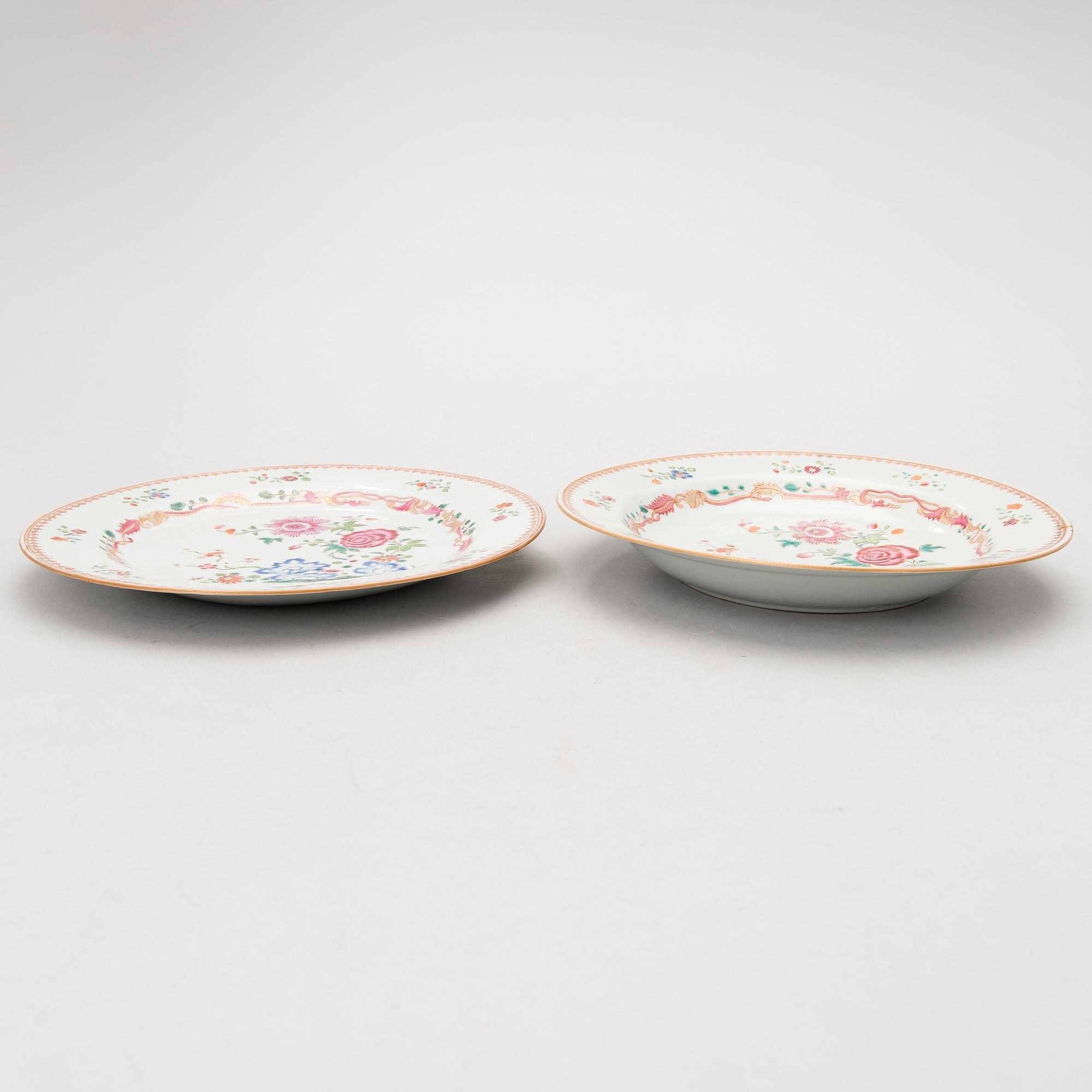 TALLRIKAR, 12 st, porslin, Kina 1700-tal.
