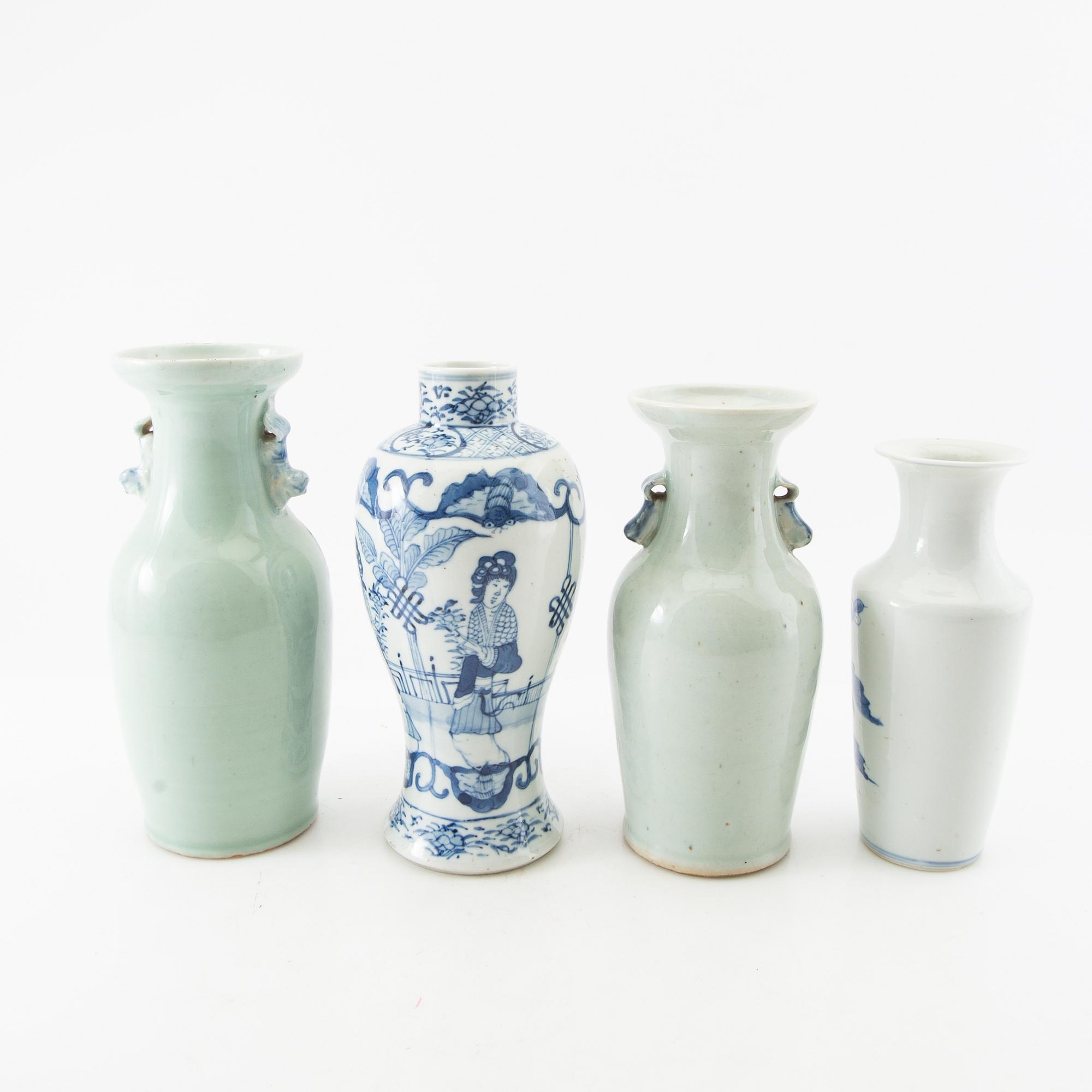 Vaser 4 st Kina sen Qing/1900-tal porslin.