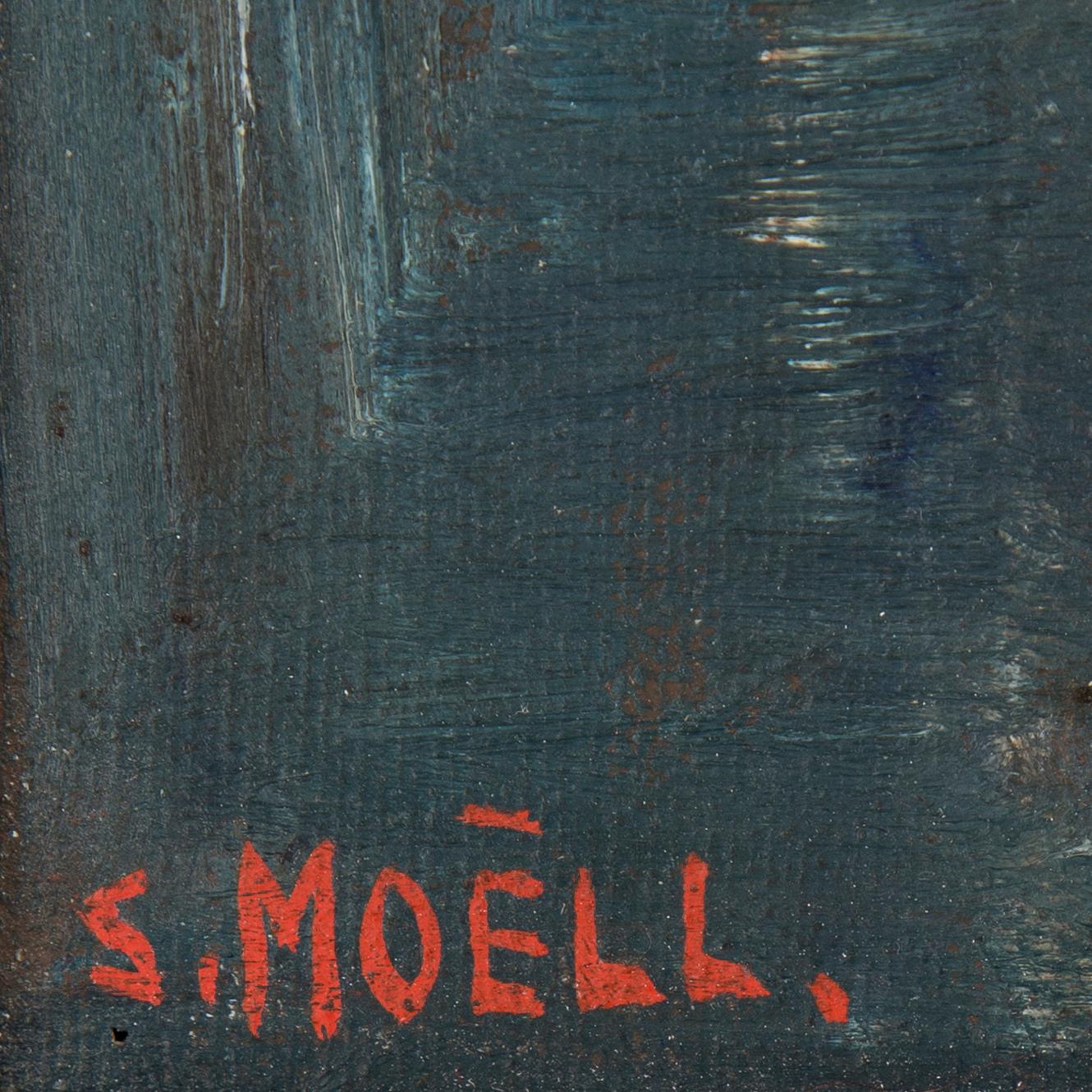 SVEN MOELL (1894-1974), Hamnmotiv med kran.