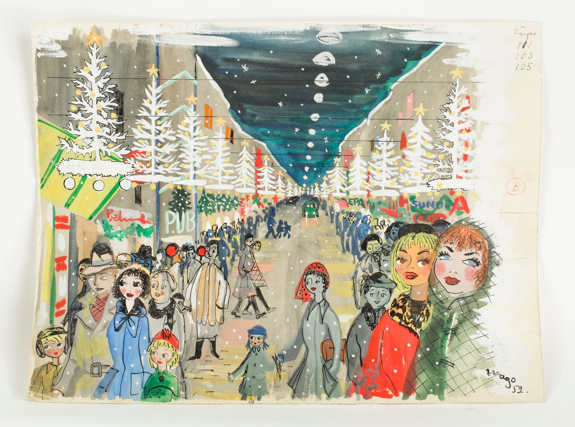 MAX GOLDSTEIN, ca 80 st teckningar, mestadels skisser i blyerts. Delvis sign o dat. 1952-1959.