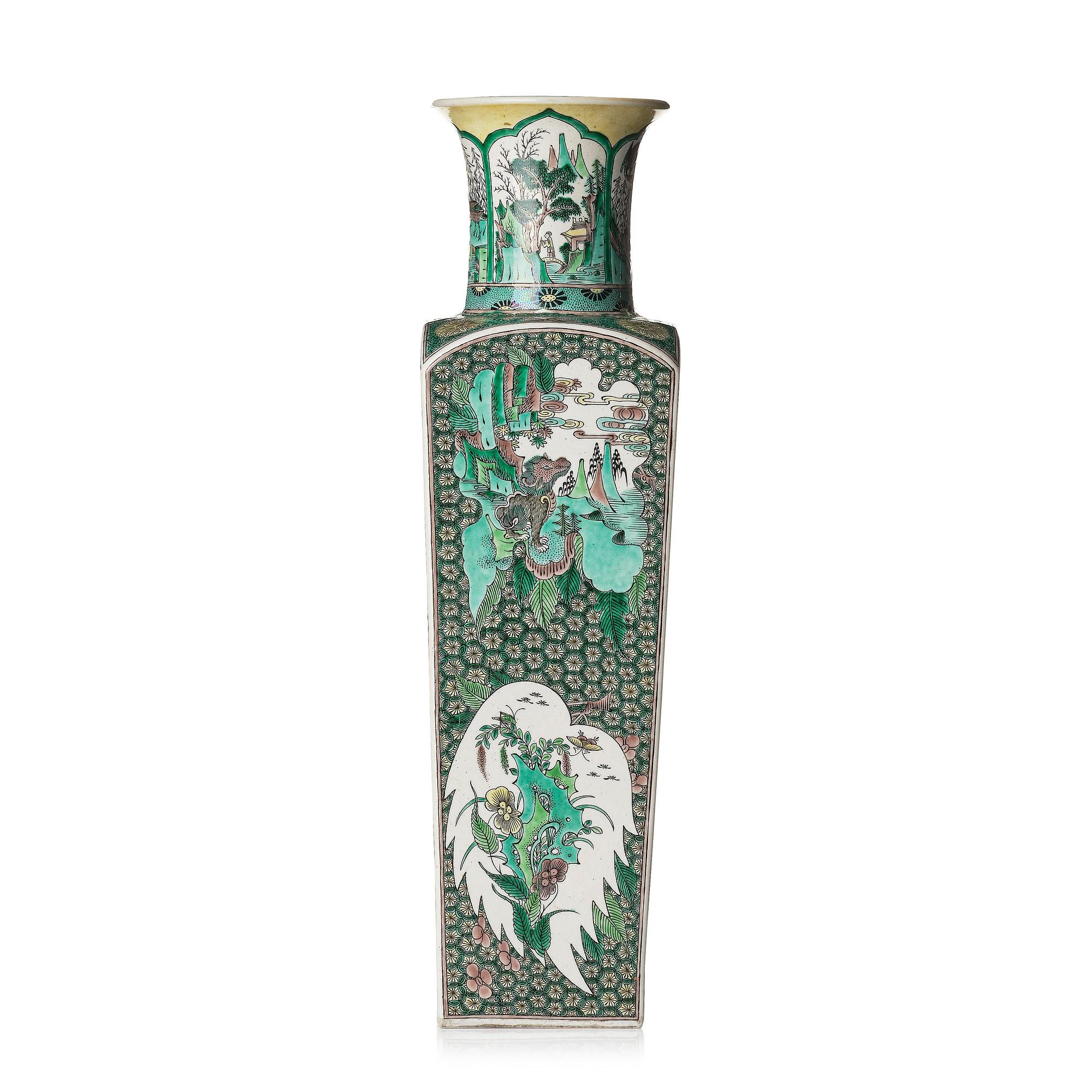 A famille verte and jeune vase, Qing dynasty, 19th century.