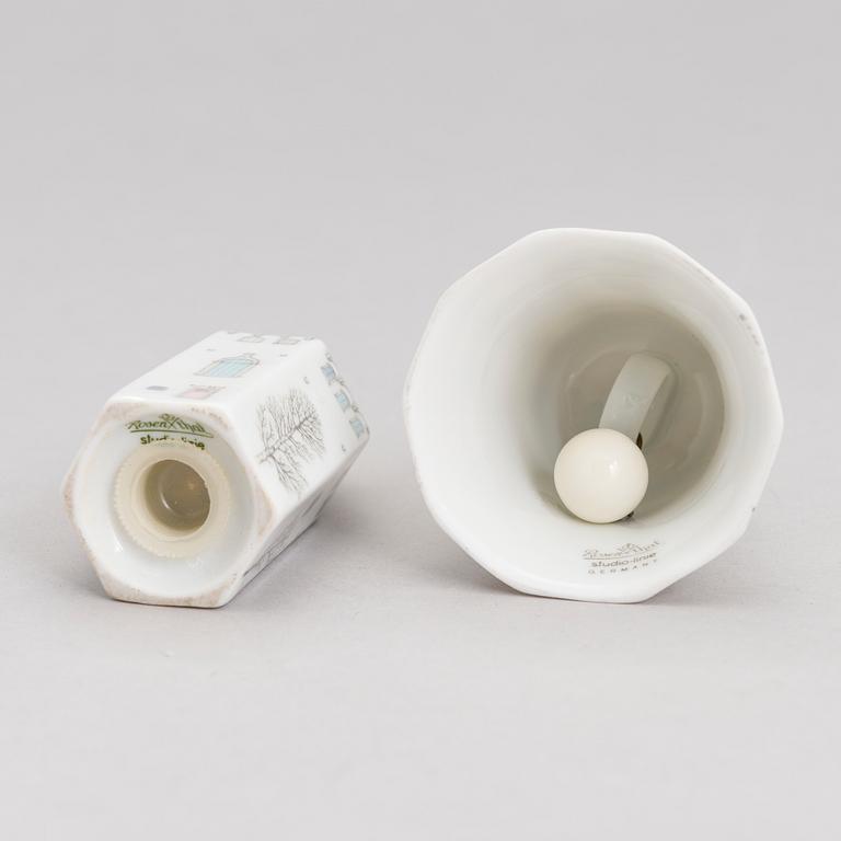 TAPIO WIRKKALA ja RUT BRYK. Posliiniesineitä. 7 osaa. "Winterreise" & "Polygon". Rosenthal. 1900-luvun loppu.