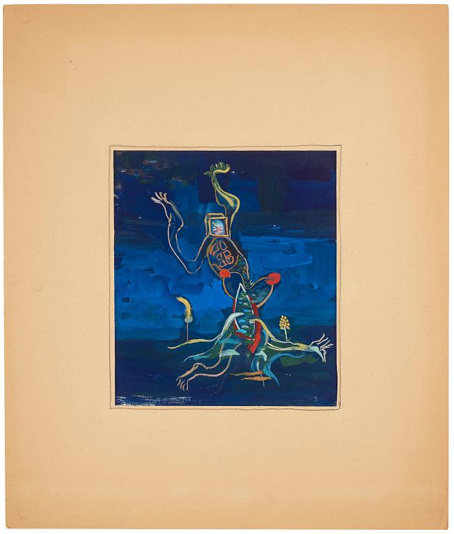 CO Hultén, gouache on paper board and executed 1937.