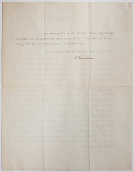 Albert Einstein (1879-1955) two letters, signed 1938.