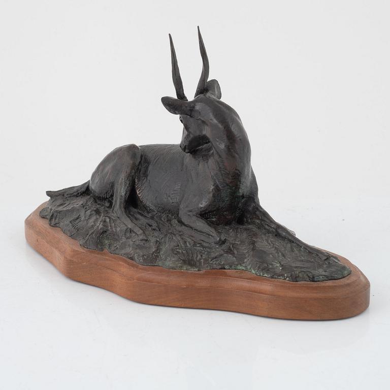 Kent Ullberg, skulptur, brons, Liggande hjort,
